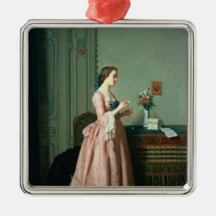 Ornement Carré Argenté La lettre d'amour