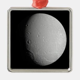 Ornement Carré Argenté La lune Dione 2 de Saturn