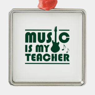 Ornement Carré Argenté La musique est mon professeur