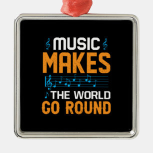 Ornement Carré Argenté La Musique Fait Le Tour Du Monde