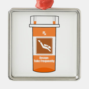 Ornement Carré Argenté La plongée en scaphandre est ma drogue