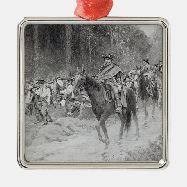 Ornement Carré Argenté La retraite de Washington de grands prés (Devant)