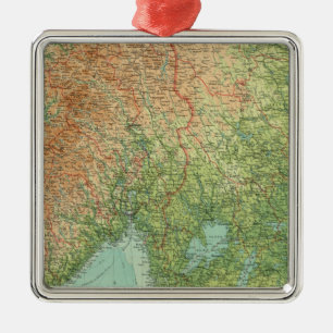 Ornement Carré Argenté La Scandinavie et le Danemark du sud