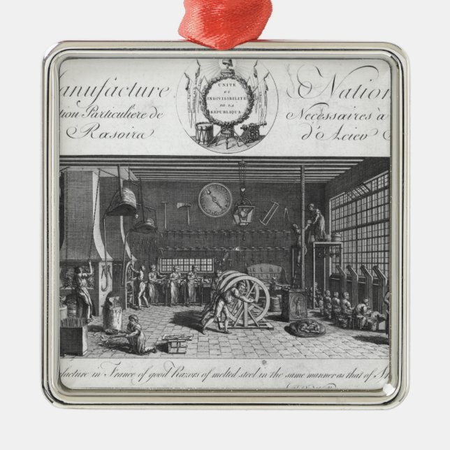 Ornement Carré Argenté La seule fabrication en France de bons rasoirs (Devant)