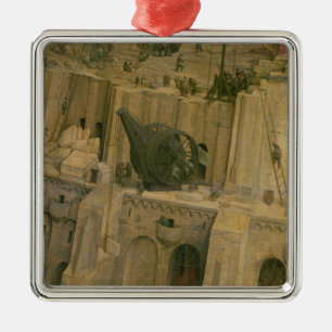 Ornement Carré Argenté La tour de Babel