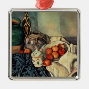 Ornement Carré Argenté La vie de Paul Cezanne toujours avec des pommes,