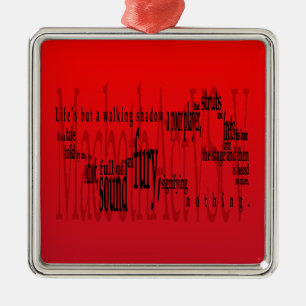 Ornement Carré Argenté La "vie mais une ombre de marche" Macbeth