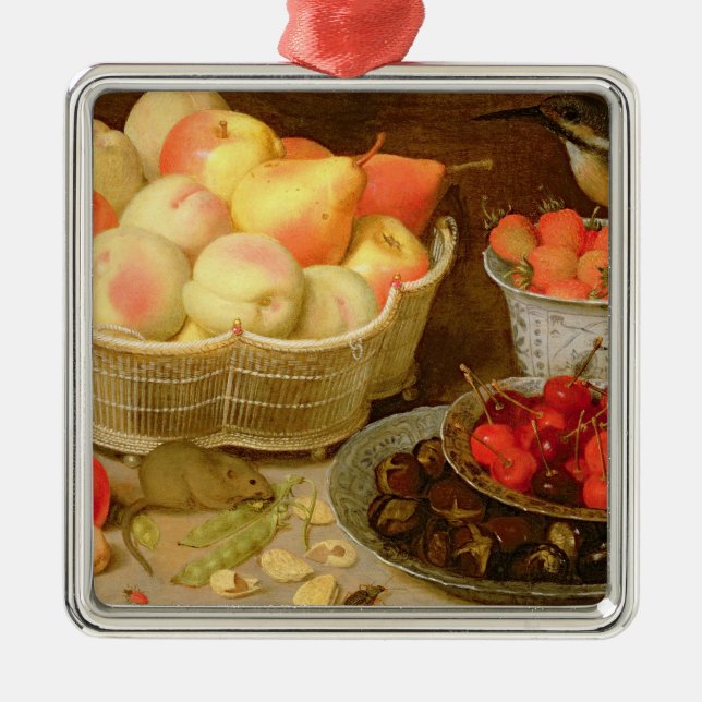 Ornement Carré Argenté La vie toujours (Devant)