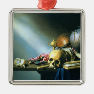 Ornement Carré Argenté La vie toujours : Une allégorie des vanité de L