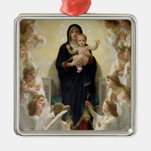 Ornement Carré Argenté La Vierge avec Angels, 1900