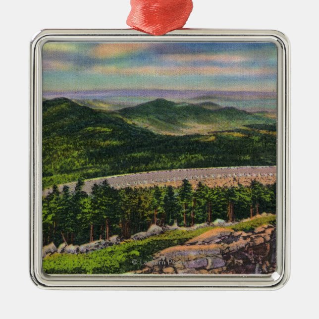 Ornement Carré Argenté La vue de la 2ème épingle à cheveux allument Hwy (Devant)