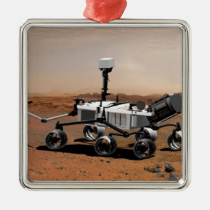 Ornement Carré Argenté Laboratoire 2 de la Science de Mars