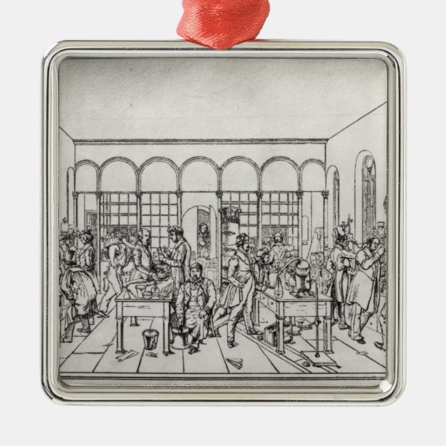 Ornement Carré Argenté Laboratoire de chimie de baron Justus von Liebig (Devant)