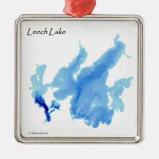 Ornement Carré Argenté Lac leech en profondeur