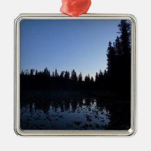 Ornement Carré Argenté Lac Nymph à Dawn