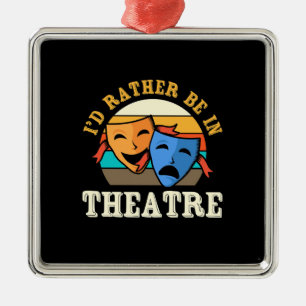 Ornement Carré Argenté L'Acteur Préférerait Être Dans Le Théâtre