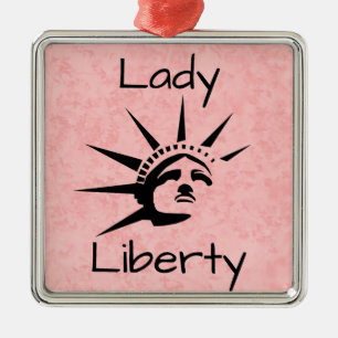 Ornement Carré Argenté Lady Liberty