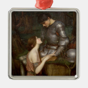 Ornement Carré Argenté Lamia and the Soldier (par John William Waterhouse