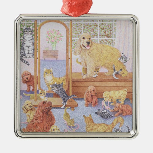 Ornement Carré Argenté L'amour ne connaît aucune limite (Devant)