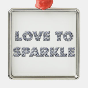 Ornement Carré Argenté L'Amour Pour Étinceler
