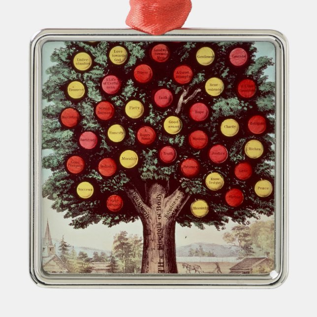 Ornement Carré Argenté L'arbre de la modération, 1872 (Devant)