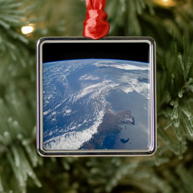 Ornement Carré Argenté Le canal de Panama. (Arbre)