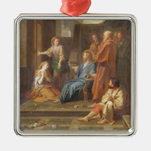 Ornement Carré Argenté Le Christ dans la Chambre de Martha et de Mary