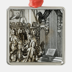 Ornement Carré Argenté Le considérant d'organe