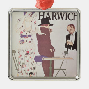 Ornement Carré Argenté Le continent par l'intermédiaire de Harwich