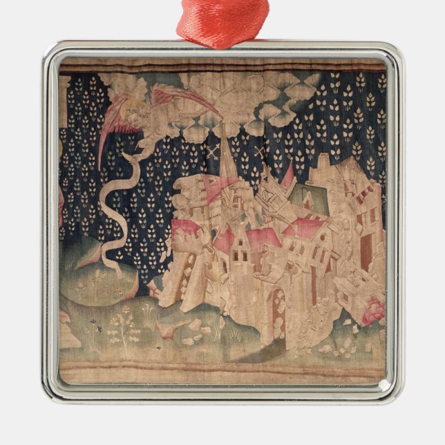 Ornement Carré Argenté Le deuxième ange annonce la chute de Babylone (Devant)