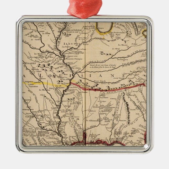 Ornement Carré Argenté Le fleuve Mississippi (Devant)