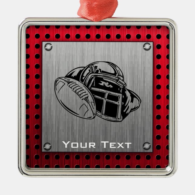 Ornement Carré Argenté Le football balayé de regard en métal (Devant)
