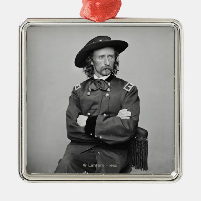 Ornement Carré Argenté Le Général George Custer 1 (Devant)