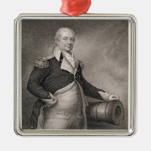Ornement Carré Argenté Le Général principal Henry Knox (1750-1806) grav