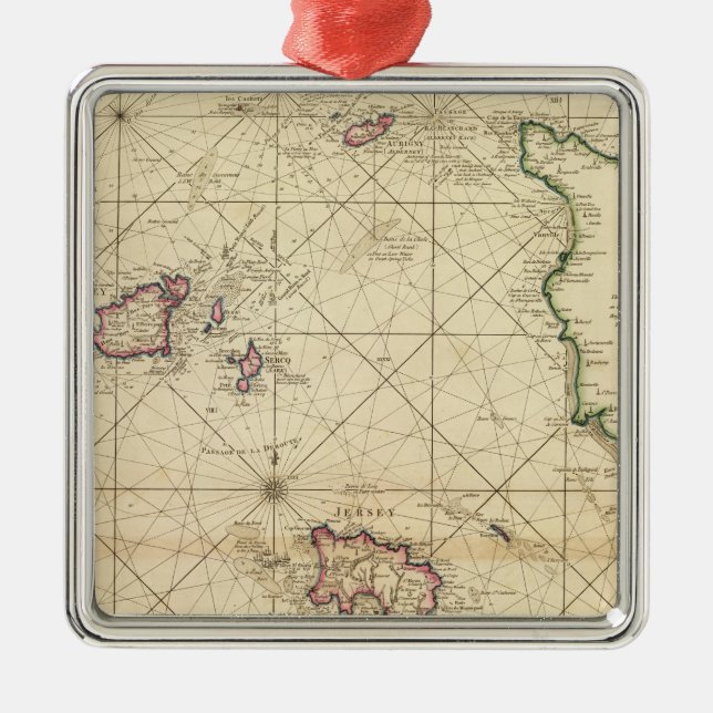 Ornement Carré Argenté Le Jersey, Guernesey (Devant)