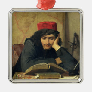 Ornement Carré Argenté Le lecteur, 1856