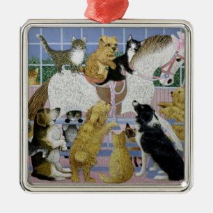 Ornement Carré Argenté Le long de pour le tour