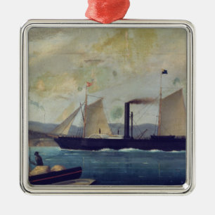 Ornement Carré Argenté Le "Mallorcan", bateau sur lequel George Sand et