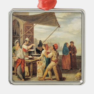 Ornement Carré Argenté Le marché italien