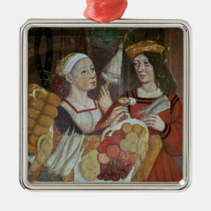 Ornement Carré Argenté Le marché végétal