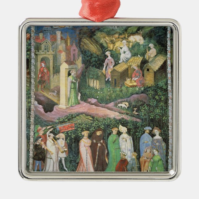 Ornement Carré Argenté Le mois de juin, c.1400 (Devant)