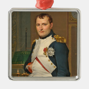 Ornement Carré Argenté Le napoléon d'empereur dans son étude chez le