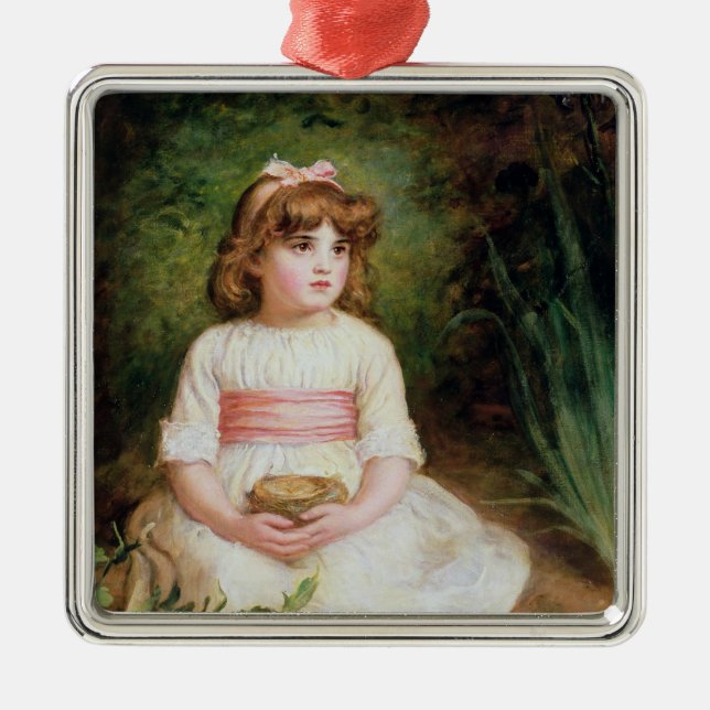 Ornement Carré Argenté Le nid (Devant)