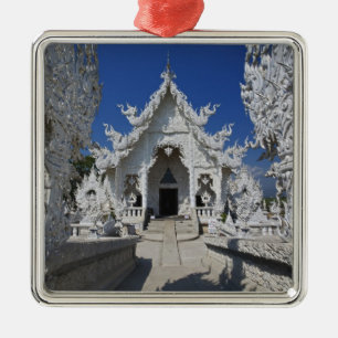 Ornement Carré Argenté Le nouveau temple entièrement blanc de Wat Rong Kh