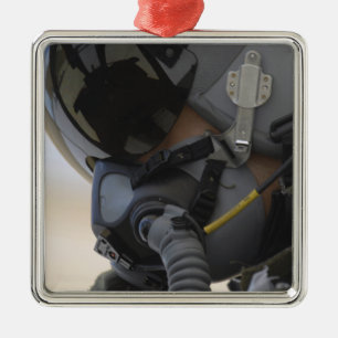 Ornement Carré Argenté Le pilote est assis dans son A-10 Thunderbolt II