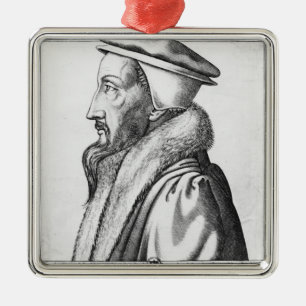 Ornement Carré Argenté Le portrait de Jean Calvin a vieilli 53, 1564