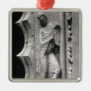 Ornement Carré Argenté Le prophète Isaïe déroulant un phylactère