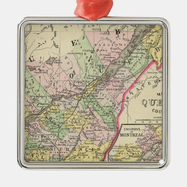 Ornement Carré Argenté Le Québec (Devant)