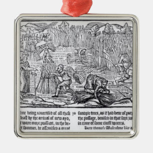 Ornement Carré Argenté Le Roi Malcolm de l'Ecosse