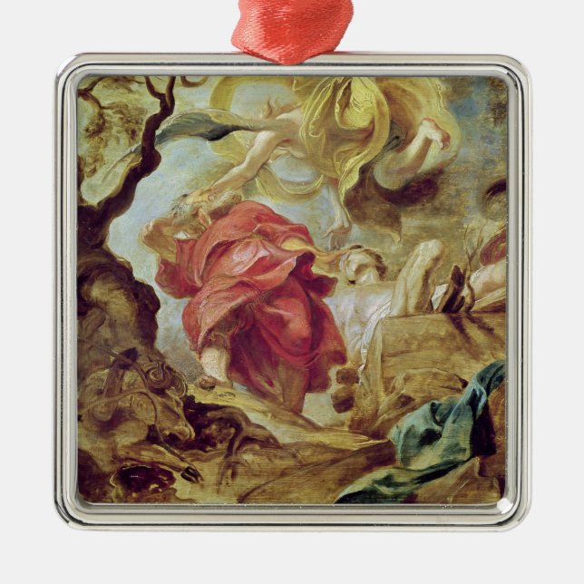 Ornement Carré Argenté Le sacrifice d'Isaac (Devant)